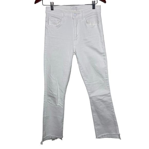 Mother denim The Insider Crop Step Fray in White Wash: Fairest Of Them All sz 26 - Picture 2 of 8